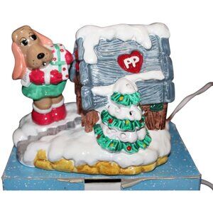 Vintage 80's Pound Puppies Nose Marie Ceramic Lighted Christmas Village House